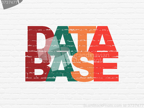 Image of Database concept: Database on wall background