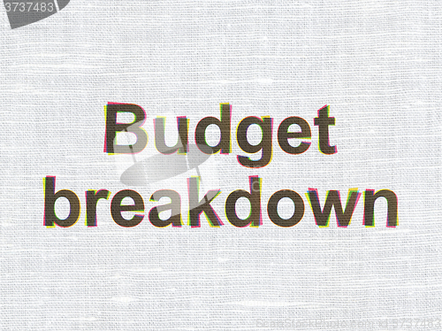 Image of Finance concept: Budget Breakdown on fabric texture background