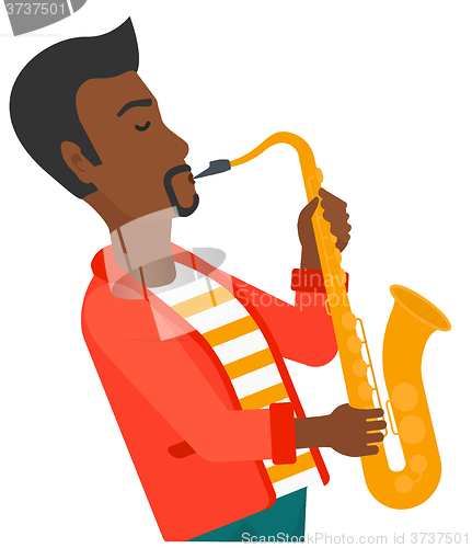 Image of Man playing saxophone.