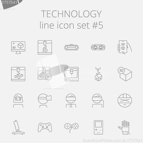 Image of Technology icon set.