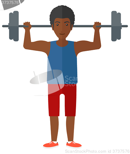 Image of Man lifting barbell.