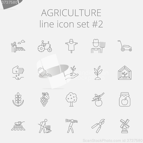 Image of Agriculture icon set.