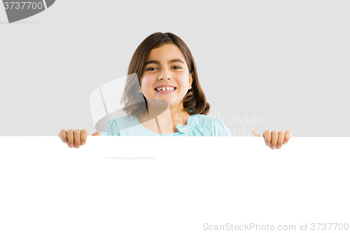 Image of Girl holding a whiteboard