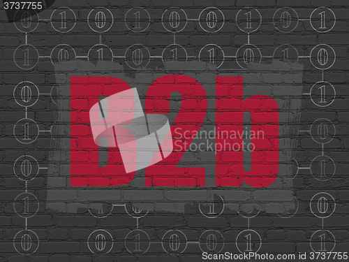 Image of Finance concept: B2b on wall background