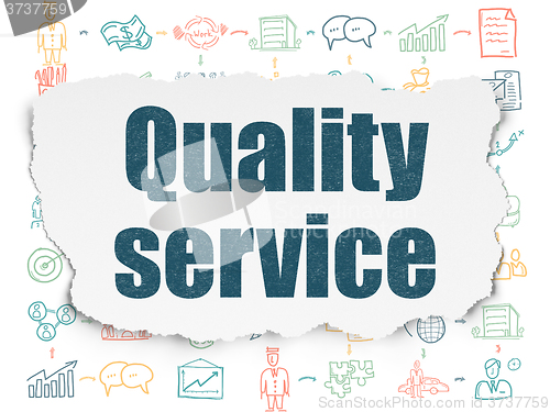 Image of Business concept: Quality Service on Torn Paper background