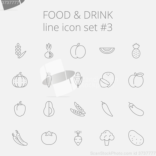 Image of Food and drink icon set.