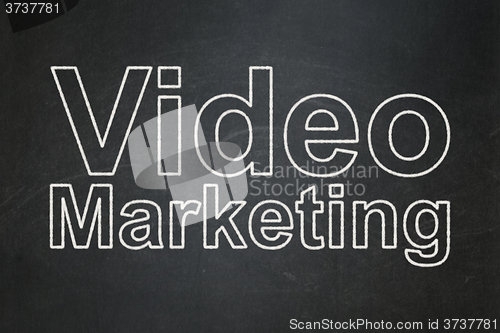 Image of Marketing concept: Video Marketing on chalkboard background