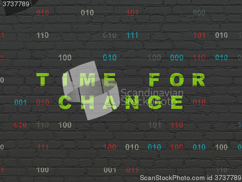 Image of Time concept: Time for Change on wall background