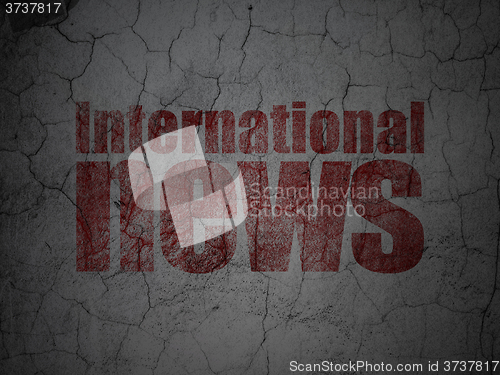 Image of News concept: International News on grunge wall background