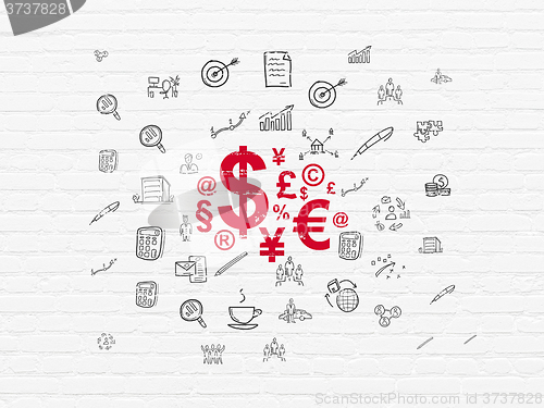 Image of Finance concept: Finance Symbol on wall background
