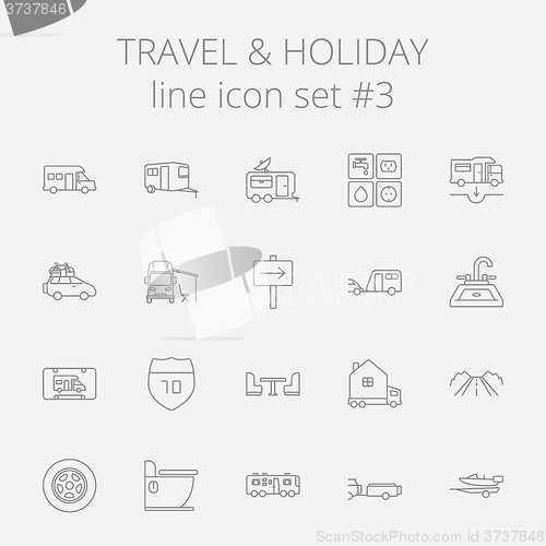 Image of Travel and holiday icon set.
