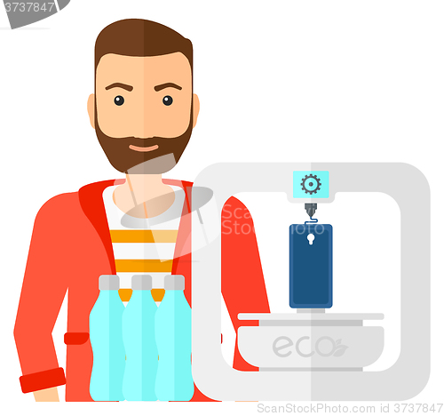 Image of Man with three D printer.