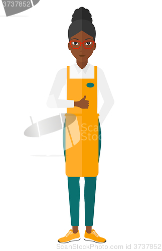 Image of Friendly supermarket worker.