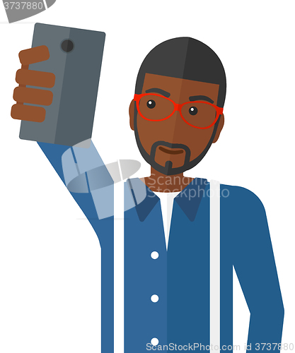 Image of Man making selfie.