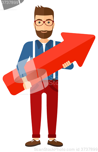 Image of Successful businessman with arrow up.