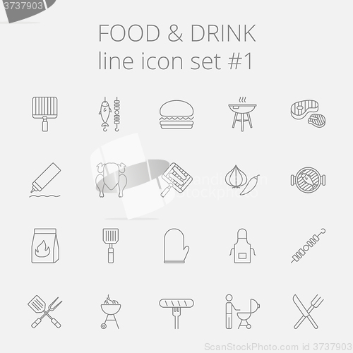 Image of Food and drink icon set.