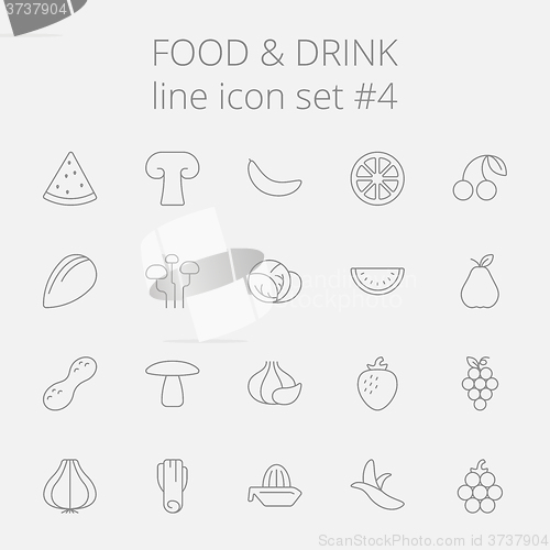 Image of Food and drink icon set.