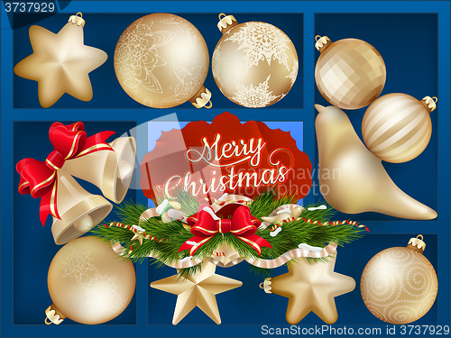 Image of Christmas greeting card. EPS 10