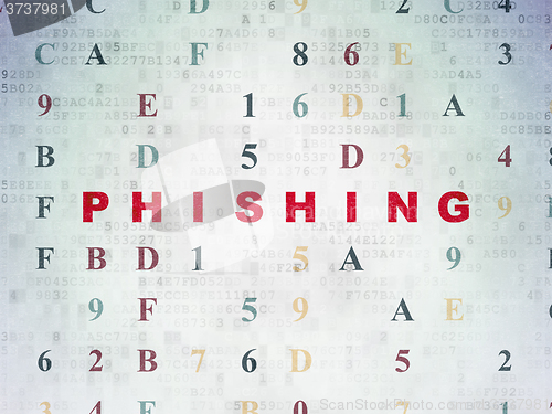 Image of Security concept: Phishing on Digital Paper background