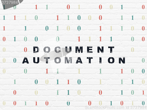 Image of Business concept: Document Automation on wall background