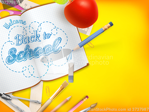 Image of Back to school sale design. EPS 10