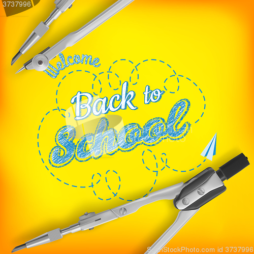 Image of Welcome back to school greeting card. EPS 10