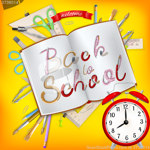 Image of Back to School postcard. EPS 10