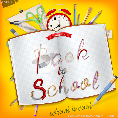 Image of Back to School postcard. EPS 10