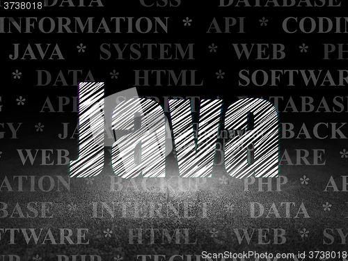 Image of Database concept: Java in grunge dark room
