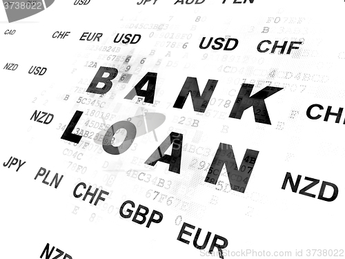 Image of Currency concept: Bank Loan on Digital background