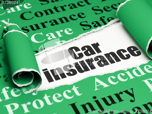 Image of Insurance concept: black text Car Insurance under the piece of  torn paper