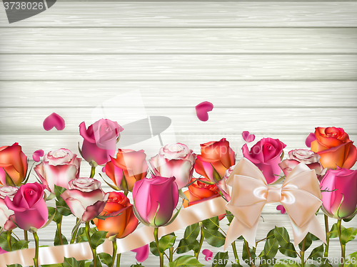 Image of Red roses with Hearts. EPS 10