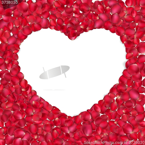 Image of Heart of red rose petals. EPS 10