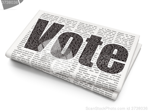 Image of Political concept: Vote on Newspaper background