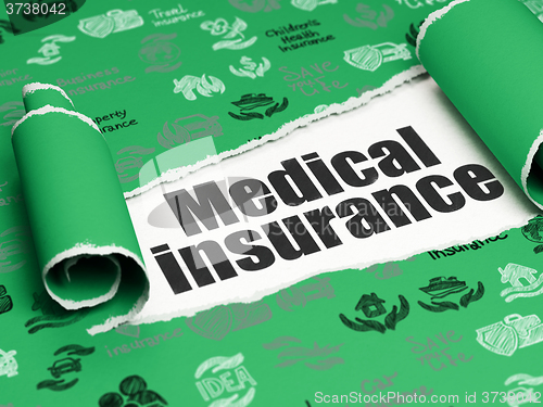 Image of Insurance concept: black text Medical Insurance under the piece of  torn paper