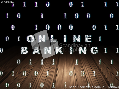 Image of Business concept: Online Banking in grunge dark room