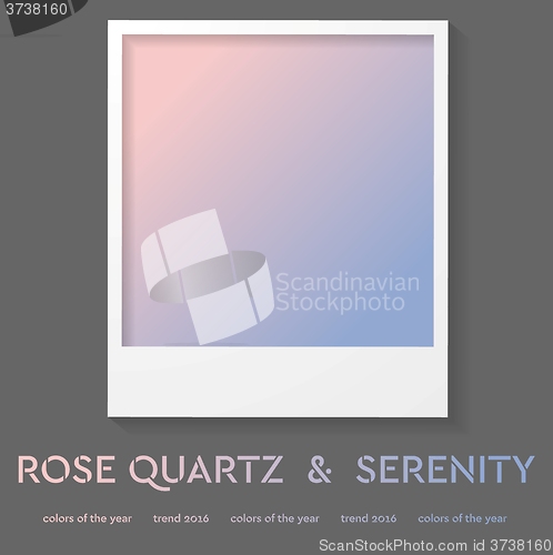 Image of Polaroid frame with trend color 2016. Rose quartz and serenity