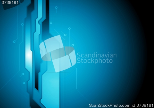 Image of Dark blue abstract technology background