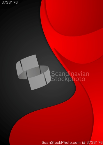 Image of Abstract dark red wavy corporate design