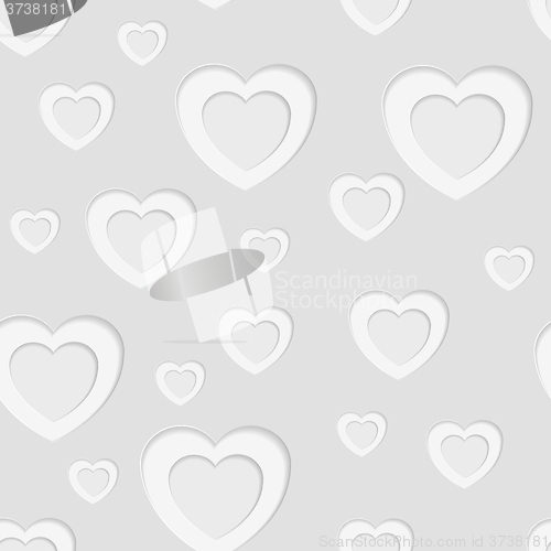 Image of Grey seamless paper pattern with hearts