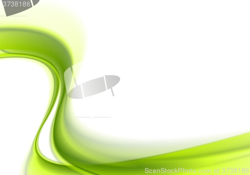 Image of Green abstract bright waves background