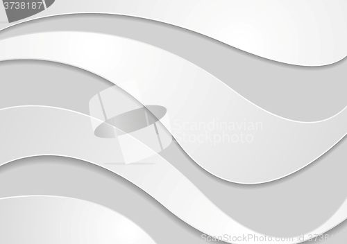 Image of Light grey corporate paper waves background