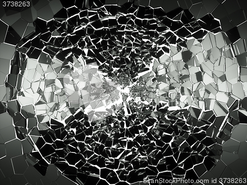 Image of Broken or cracked glass on white