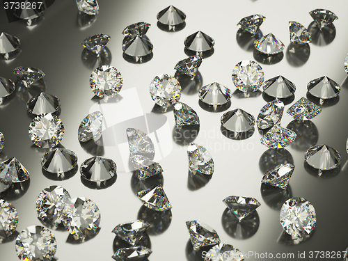 Image of Diamonds or gemstones with reflection