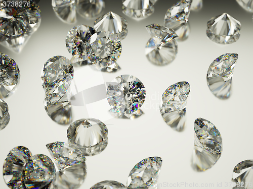 Image of Many large Diamonds or gemstones on surface