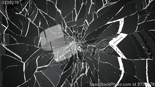 Image of Broken or cracked glass on white background