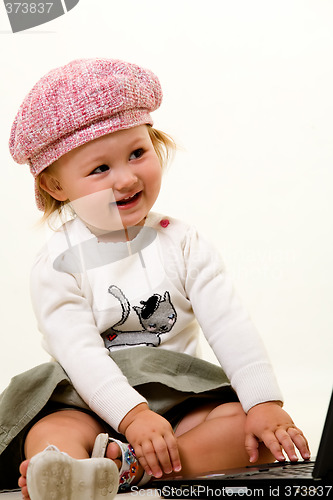 Image of Baby with pink hat