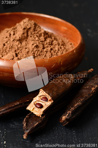 Image of Ripe carob pods