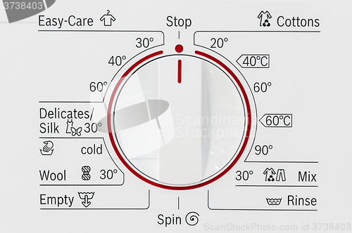 Image of control panel of laundry or washing machine