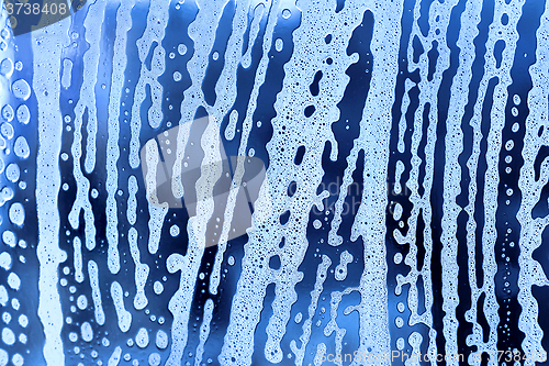 Image of Foam abstract pattern on the glass